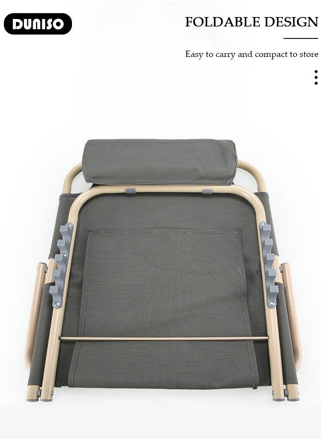 DUNISO - Lifting Bed Backrest, 5 Gears Portable Folding Adjustable Sit-Up Back Rest, Multi-Function Floor Chair for Bed, Backrest Chair for Reading, Bed Backrest Support with Head Pillow for Neck Head Lumbar Support - Image 1