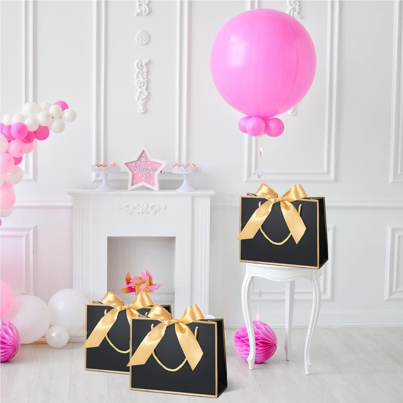 4pcs Black Gift Bag Medium, Gift Bags for Presents for Wedding, Birthday, Party, Shopping (35 * 24.5 * 11cm) - Image 4