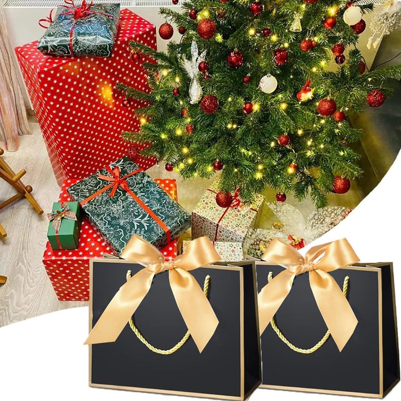 4pcs Black Gift Bag Medium, Gift Bags for Presents for Wedding, Birthday, Party, Shopping (35 * 24.5 * 11cm) - Image 3