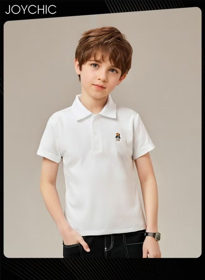 Joychic Summer Short Sleeve Breathable and Comfort T-Shirt Polo Shirt School Uniform for Boys Girls Kids - Image 1