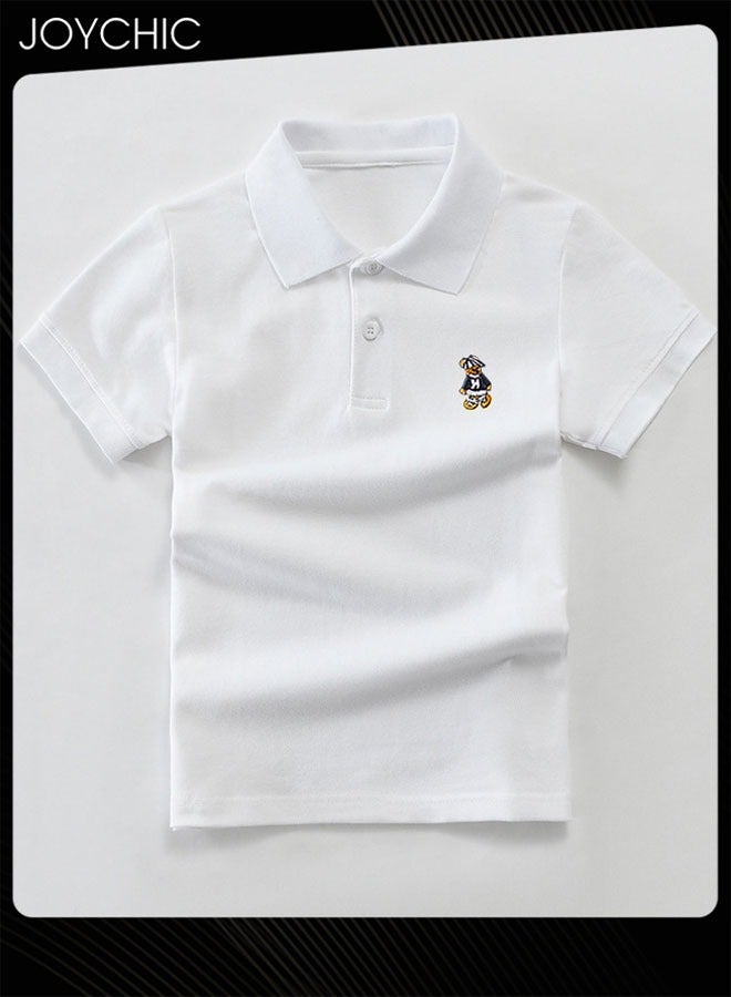 Joychic Summer Short Sleeve Breathable and Comfort T-Shirt Polo Shirt School Uniform for Boys Girls Kids - Image 2