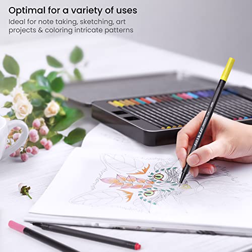 ARTEZA Inkonic Fineliners Pens, Set of 48, 0.4 mm Fine Tip Markers, Water-Based Art Pens for Drawing, Sketching, Journaling, Calligraphy - Image 5
