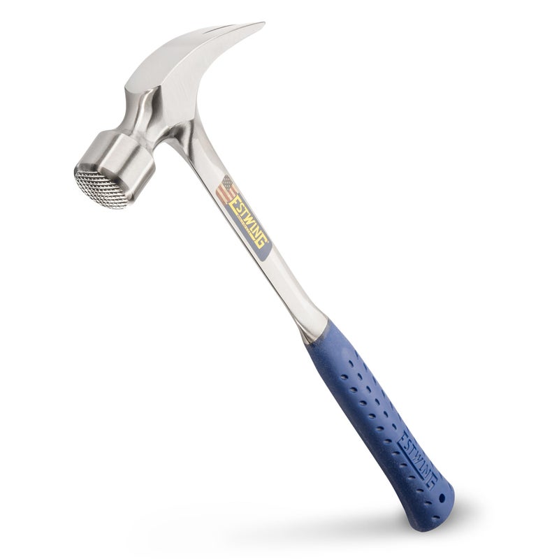 ESTWING Framing Hammer 30 oz Long Handle Straight Rip Claw with Milled Face Shock Reduction Grip E330SM