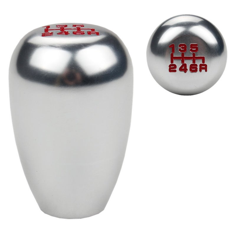 DEWHEL JDM Racing Type R Style 6 Speed 6MT Manual Gear Stick Shift Knob Compatible with Honda Civic Accord S2000 Acura Integra Silver