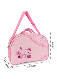 babyhug Babyhug Heart & Floral Printed Diaper Bag With Changing Mat, Strong Shoulder Strap, One Front And Back Pocket, Additional Compartment, 0 to 3 Years, 37.5 x 17.5 x 28 cm - Pink  - Image 2