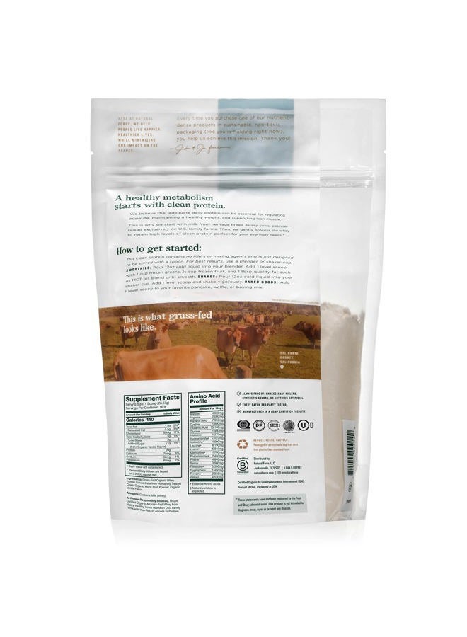 Natural Force Grass Fed Organic Whey Protein Powder – Non GMO Verified, Humane Certified & Lab Tested for Toxins – Real Vanilla Flavor – Keto Friendly, Low Carb, and Kosher - 16 Ounce A2 Protein - Image 2
