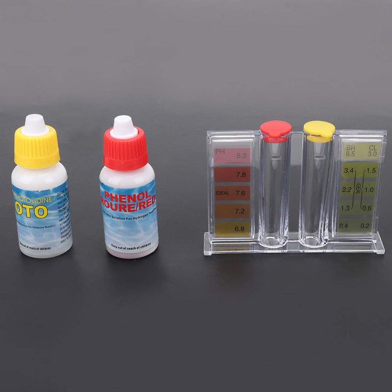 Pool Test Kit Swimming Pool Water Quality Tester with Plastic Storage Box for Testing pH and Levels 1.0-1.5ppm 7.2-7.6pH - Image 2