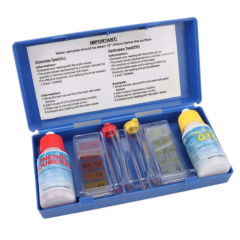 Pool Test Kit Swimming Pool Water Quality Tester with Plastic Storage Box for Testing pH and Levels 1.0-1.5ppm 7.2-7.6pH - Image 5