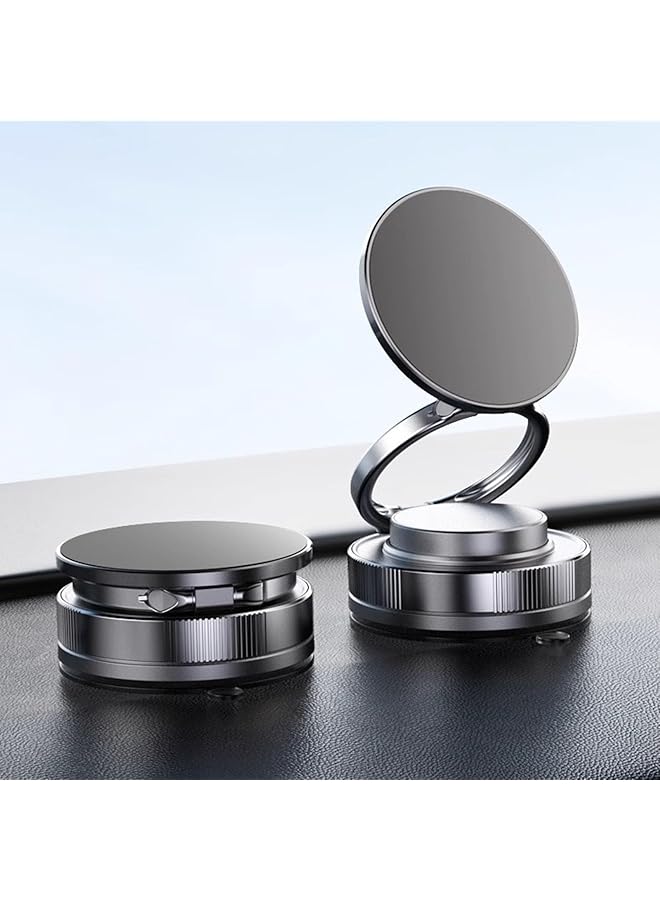 S-TOP Magnetic Car Phone Mount - 360° Rotatable with Vacuum Suction Cup?Foldable Stand with Magnetic Ring?Compatible with All Smartphones - Image 1