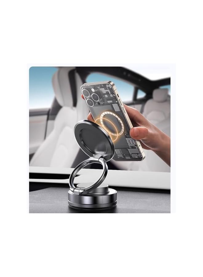 S-TOP Magnetic Car Phone Mount - 360° Rotatable with Vacuum Suction Cup?Foldable Stand with Magnetic Ring?Compatible with All Smartphones - Image 3