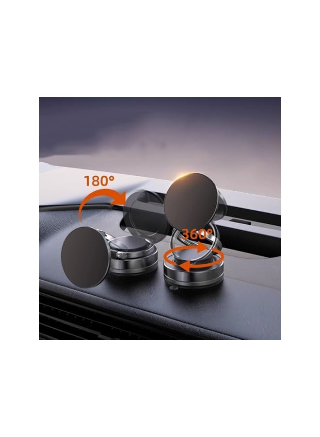 S-TOP Magnetic Car Phone Mount - 360° Rotatable with Vacuum Suction Cup?Foldable Stand with Magnetic Ring?Compatible with All Smartphones - Image 2