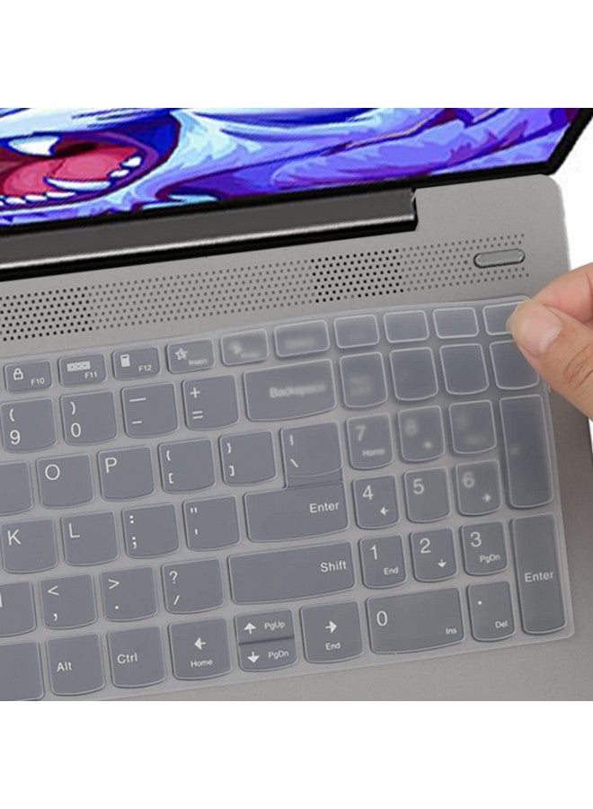 Saco Silicone Skin Keyboard Cover Compatible for Lenovo IdeaPad Slim 3 15.6 Inch Thin & Light Laptop 82H802FHIN 82H803GTIN 82RK0085IN 82H802XTIN 82RK006DIN - Launch Year 2022 - Black - Image 3