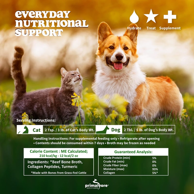 Primalvore Free-Range Bone Broth for Dogs &Cats, Mobility Formula w/Collagen Peptides to Help Support Hip & Joints, Digestion, Skin & Coat and Hydration, Human Grade, Made in USA. Chicken 2 Pack - Image 3