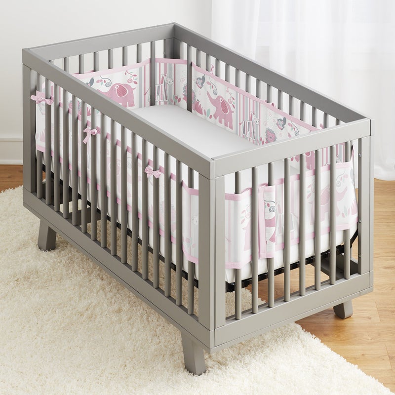 BreathableBaby Breathable Mesh Liner for Full-Size Cribs, Classic 3mm Mesh, Safari Fun Girl (Size 4FS Covers 3 or 4 Sides) - Image 2