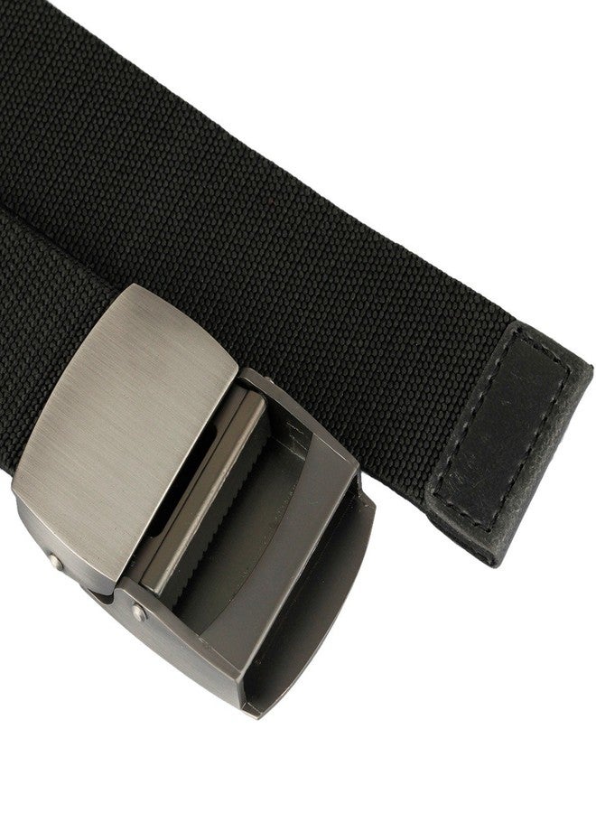 moonsix Elastic Belts for Men,Tactical Military Style Webbing Stretch Outdoor Belt,Black - Image 2