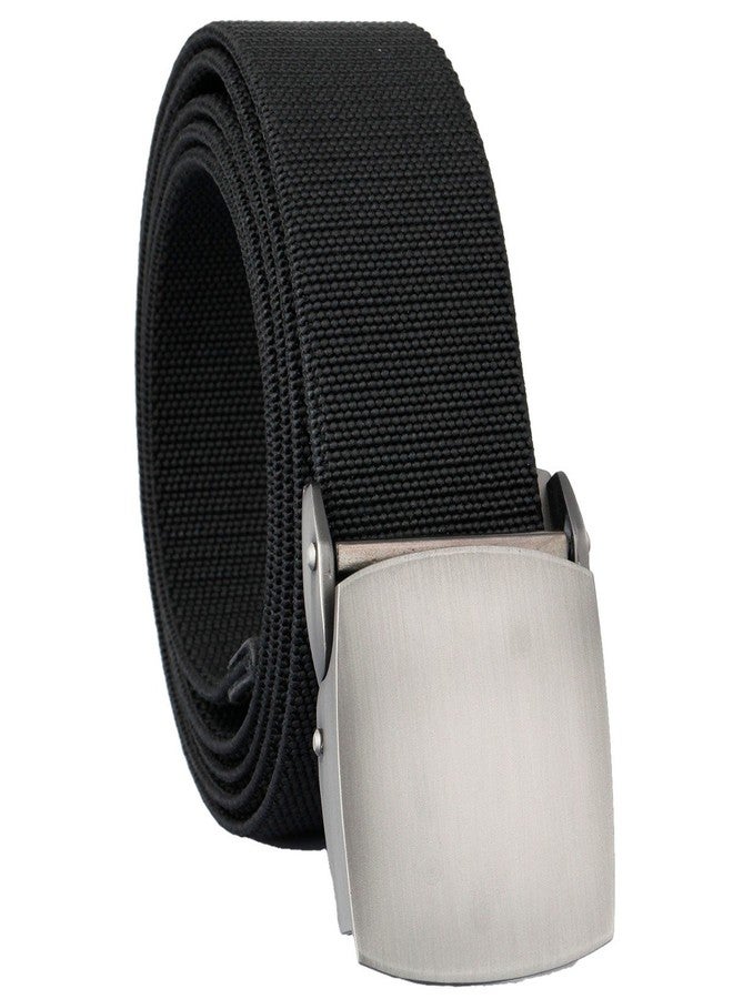 moonsix Elastic Belts for Men,Tactical Military Style Webbing Stretch Outdoor Belt,Black - Image 1