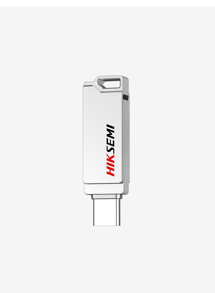 HIKSEMI HIKSEMI 128GB USB 3.2 Dual Drive Type-A/Type-C Upto 150MB/s Silver -SYNC | HS-USB-E327C 128G U3 Silver | - Image 1