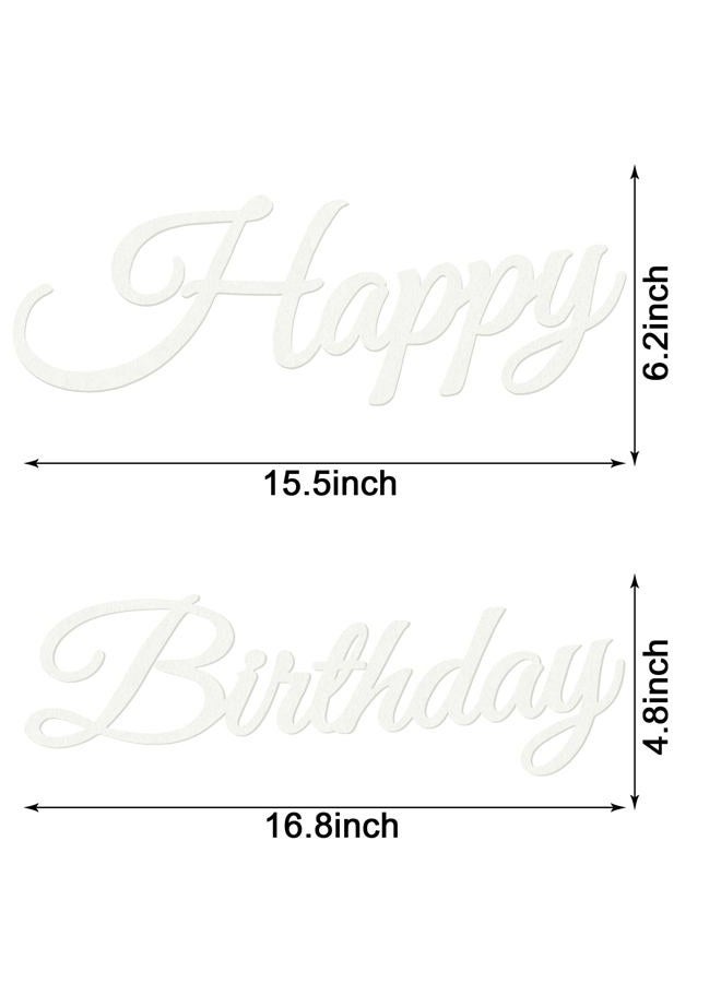 MASTRON Happy Birthday Sign for Backdrop - White 'Happy Birthday' Party Banner Stickers for Balloon Arch Wall Decor Photo Backgrounds - Image 2