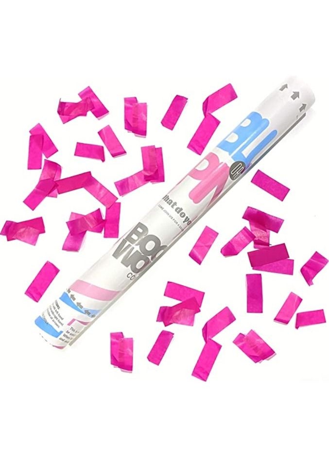 Boomwow - Gender Reveal Confetti Twist Shoot 45 cm Pink Paper - Image 1