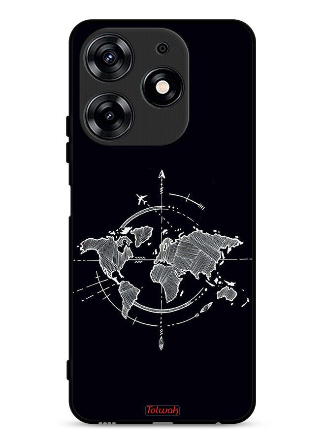 Tolwak Tecno Spark 10 Pro 4G Protective Case Cover Compass Art - Image 1