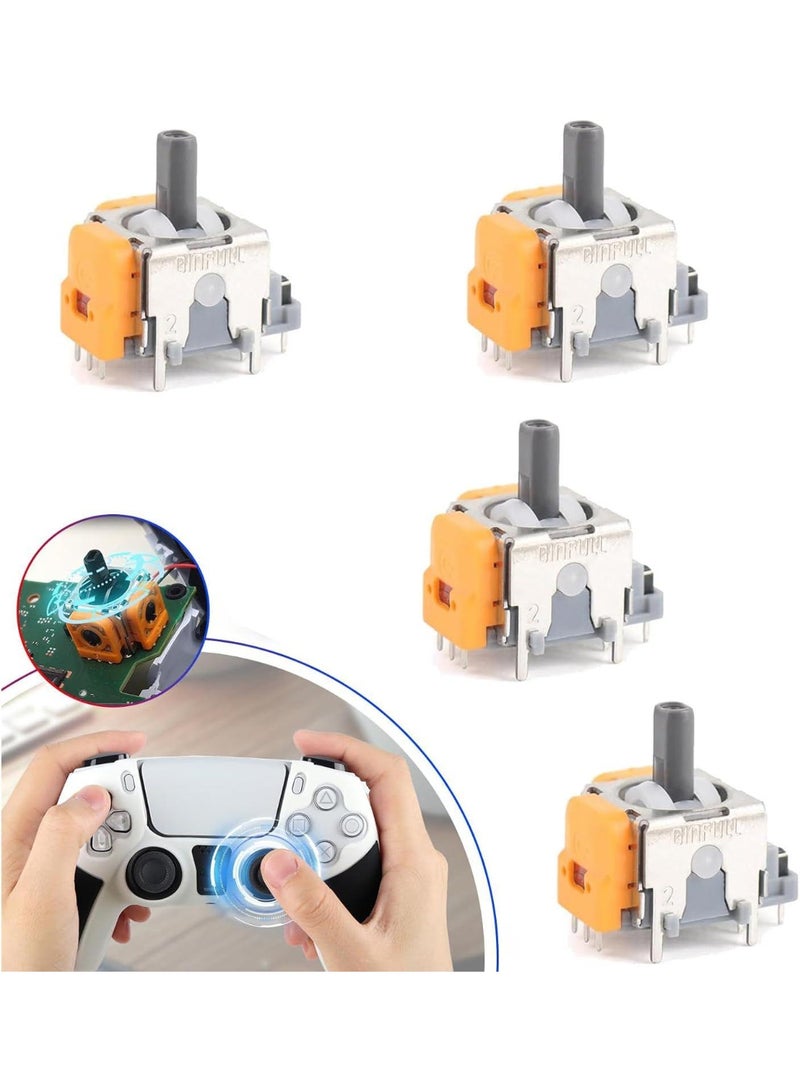 4 Pack 3D Hall Effect Joysticks Replacement for Sony PlayStation 5 PS5, Hall Effect Joystick for PS5 Replacement Stick, Precise Thumb Stick Module for DIY Repair - Image 1