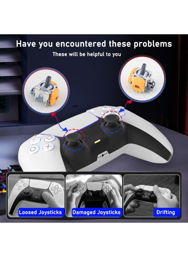 4 Pack 3D Hall Effect Joysticks Replacement for Sony PlayStation 5 PS5, Hall Effect Joystick for PS5 Replacement Stick, Precise Thumb Stick Module for DIY Repair - Image 2