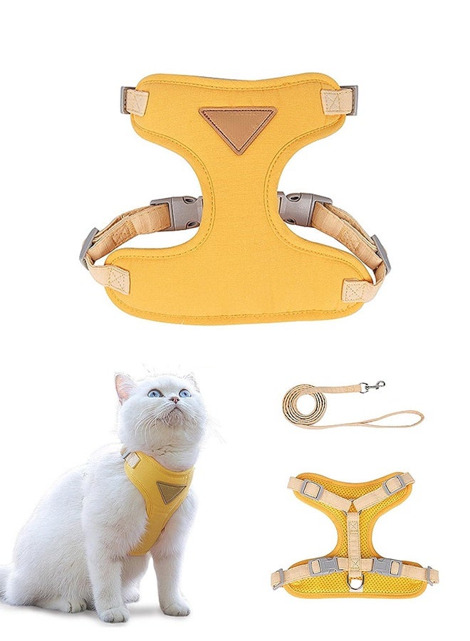 Sweet Life Escape - Proof Cat Harness and Leash Set - Adjustable and Comfortable - Ideal for Walking Cat Outdoors - Fits Kittens, Medium, and Large Cats (Yellow, S) - Image 1