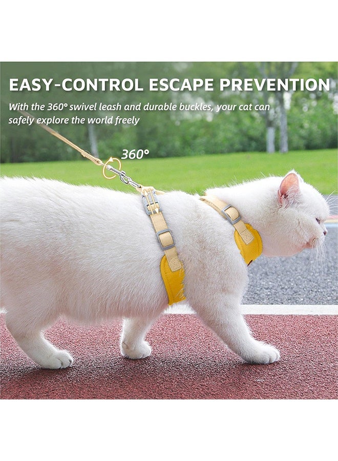 Sweet Life Escape - Proof Cat Harness and Leash Set - Adjustable and Comfortable - Ideal for Walking Cat Outdoors - Fits Kittens, Medium, and Large Cats (Yellow, S) - Image 2