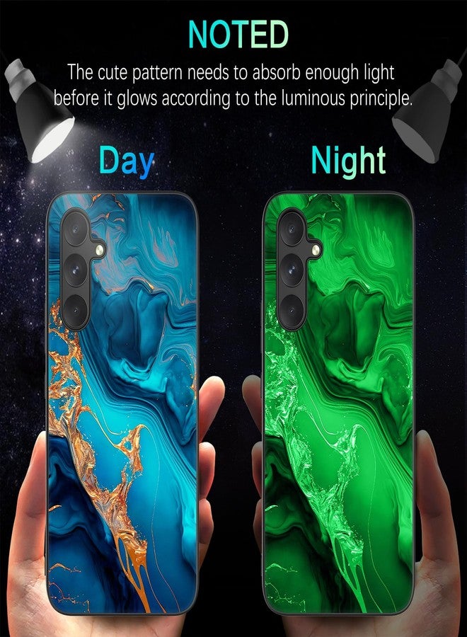 بنتوبين جراب BENTOBEN لهاتف سامسونج جالاكسي A54 5G، جراب مضيء في الظلام لهاتف سامسونج A54 5G، جراب نحيف ومرن من مادة TPU، مقاوم للصدمات والخدوش، غطاء حماية للهاتف لهاتف جالاكسي A54 5G، لون أزرق رخامي/ذهبي - Image 4