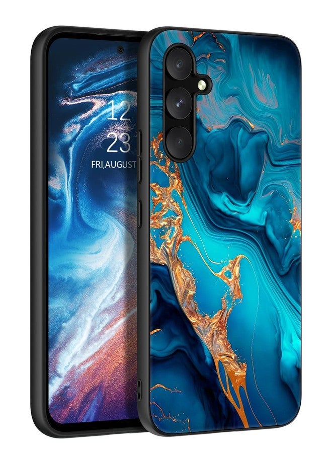 بنتوبين جراب BENTOBEN لهاتف سامسونج جالاكسي A54 5G، جراب مضيء في الظلام لهاتف سامسونج A54 5G، جراب نحيف ومرن من مادة TPU، مقاوم للصدمات والخدوش، غطاء حماية للهاتف لهاتف جالاكسي A54 5G، لون أزرق رخامي/ذهبي - Image 1