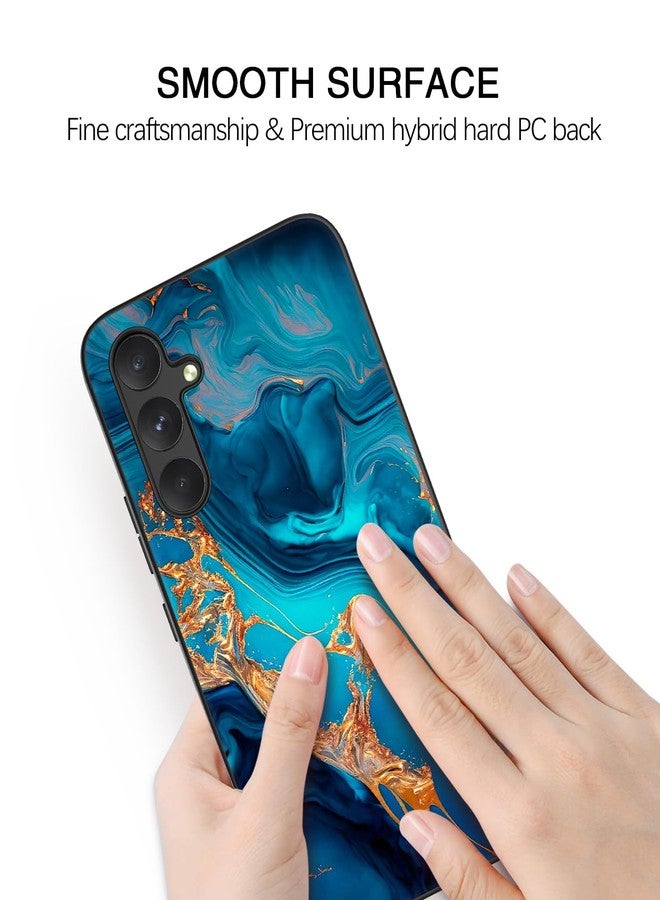 بنتوبين جراب BENTOBEN لهاتف سامسونج جالاكسي A54 5G، جراب مضيء في الظلام لهاتف سامسونج A54 5G، جراب نحيف ومرن من مادة TPU، مقاوم للصدمات والخدوش، غطاء حماية للهاتف لهاتف جالاكسي A54 5G، لون أزرق رخامي/ذهبي - Image 2