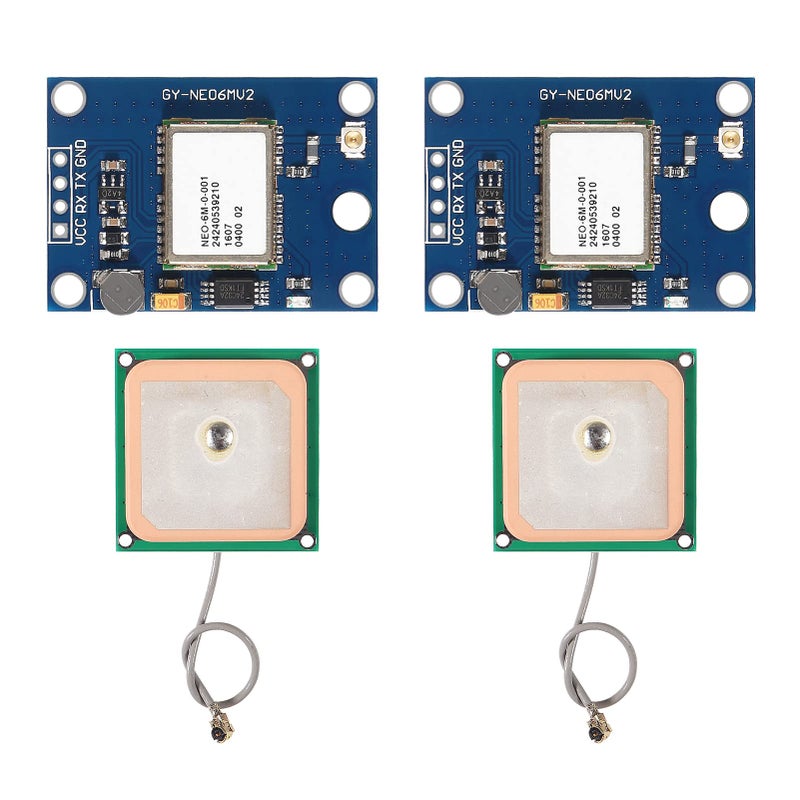 SHUTAO 2Pcs GY-NEO6MV2 NEO-6M GPS Module with Flight Control for EEPROM MWC APM2.5 Large Antenna NEO6MV2 - Image 1
