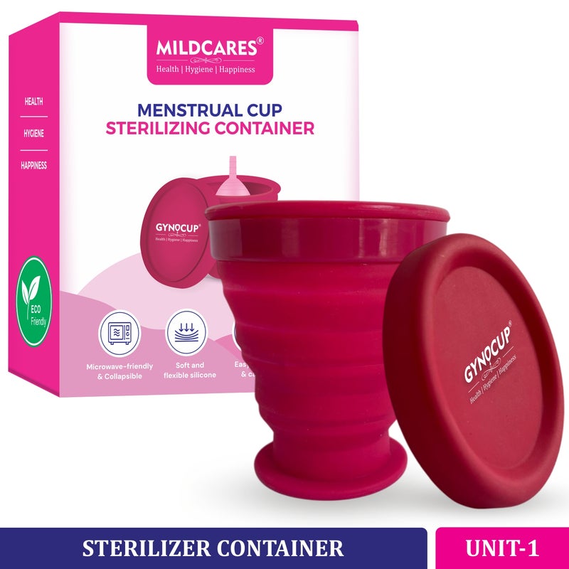 MILDCARES Menstrual Cup Sterilizing Container | Red | 1 Unit - Image 1