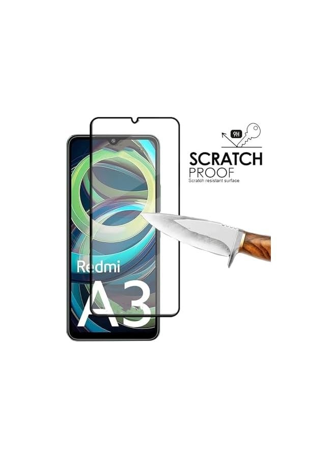 PROMASS (1+2pcs) Case Compatible with Redmi A3 Case Cover & (2Pcs) Screen Protector Tempered Glass Protector Soft TPU Transparent Cover (Clear) (Black) - Image 2