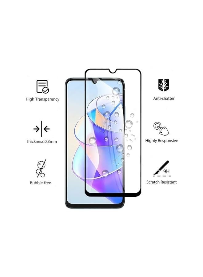 PROMASS (1+2pcs) Case Compatible with Redmi A3 Case Cover & (2Pcs) Screen Protector Tempered Glass Protector Soft TPU Transparent Cover (Clear) (Black) - Image 4