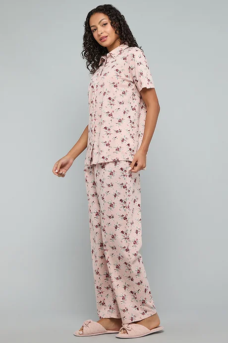 أر أند بي Printed Collared Pyjama Set