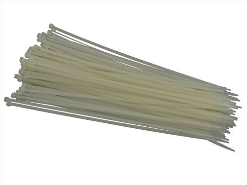 QualGear CT6-W-100-P Self-Locking Cable Ties, 14-Inch, White 100/Poly Bag - Image 1