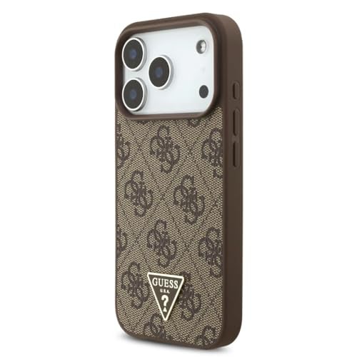 CG MOBILE Guess [Official Licensed] Protective Case Designed for iPhone 17 Pro |Mag-Safe Compatible|4G Pu Leather Case with Strap & Triangle Logo -Brown - Image 4