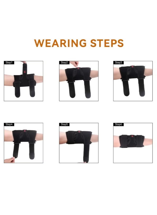 joyzzz Elbow Brace Comfortable Night Sleep, Cubital Tunnel Syndrome, Ulnar Nerve Entrapment with Compression Sleeve Immobilizer, 2 Removable Metal Splints for Tendonitis, Tennis, Golf, Fits, Lifting, - Image 5