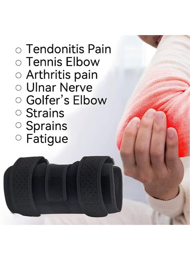joyzzz Elbow Brace Comfortable Night Sleep, Cubital Tunnel Syndrome, Ulnar Nerve Entrapment with Compression Sleeve Immobilizer, 2 Removable Metal Splints for Tendonitis, Tennis, Golf, Fits, Lifting, - Image 3