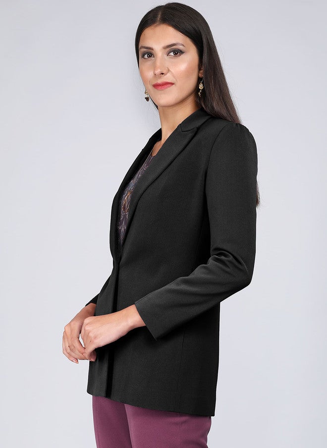 SALT ATTIRE Notched Lapel Collar Single-Breasted Casual Blazer - Image 4