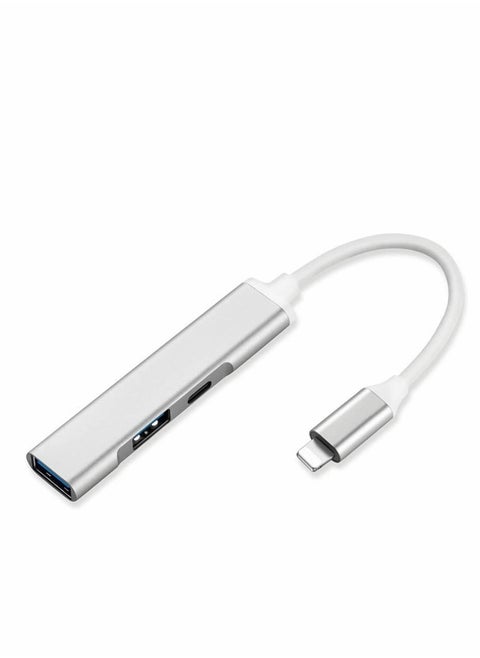 Dual USB3 Camera Adapter, 3 in 1 iOS to USB 3.0 OTG Adapter with Fast Charging Port, Compatible with IOS/Supports Flash Drive, Card Reader, Midi Keyboard, Mouse