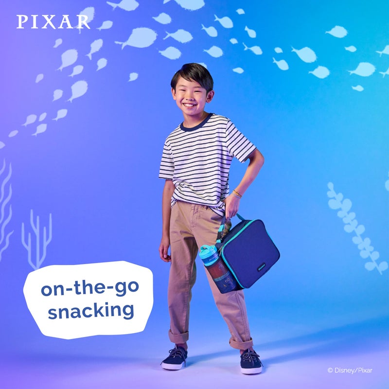 Whiskware Disney Pixar Stackable Snack Containers for Kids, 3 Stackable Snack Cups for School and Travel, Finding Nemo with Nemo and Dory - Image 5