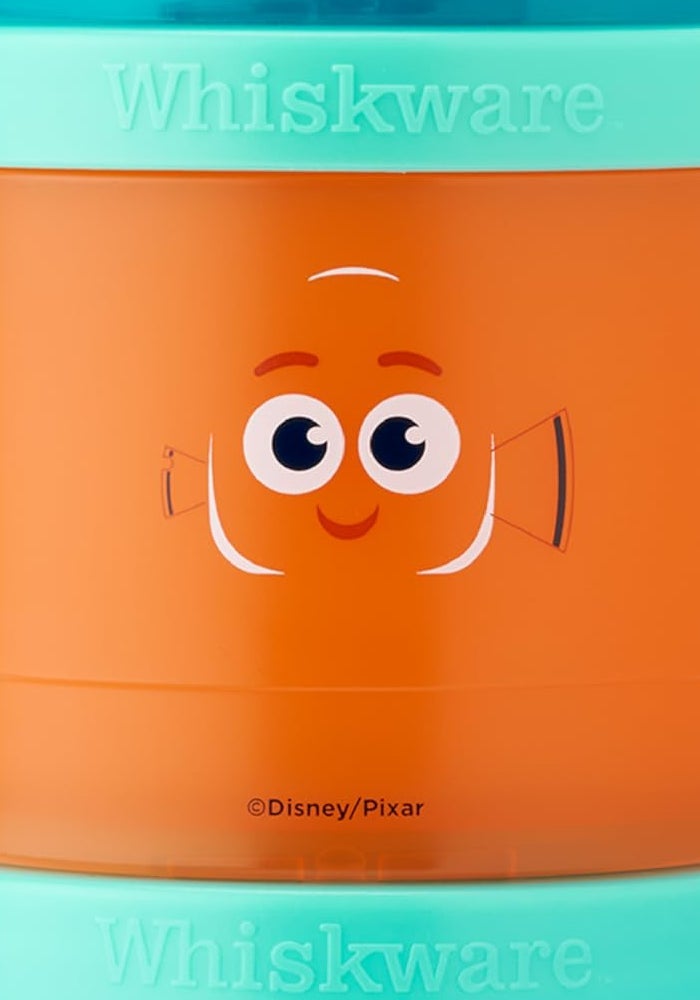 Whiskware Disney Pixar Stackable Snack Containers for Kids, 3 Stackable Snack Cups for School and Travel, Finding Nemo with Nemo and Dory - Image 1