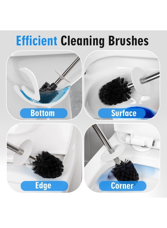 Viosuniu Land Series Ceramic Toilet Cleaner Brush and Holder Set for Bathroom, Non-Scratching Toilet Bowl, Rust-Proof (1 Pack) - Image 3