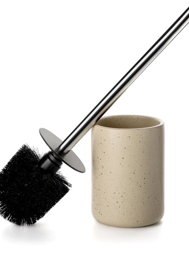 Viosuniu Land Series Ceramic Toilet Cleaner Brush and Holder Set for Bathroom, Non-Scratching Toilet Bowl, Rust-Proof (1 Pack) - Image 1