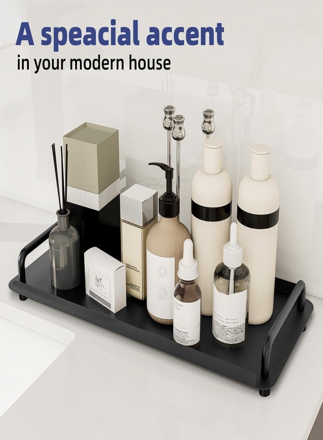 Gypie Toilet Paper Basket, Tank Tray with Handle, Bathroom Counter Storage Tray for Kitchen (Black) - Image 4