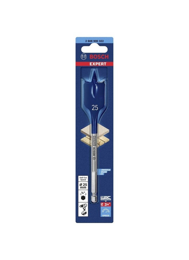 BOSCH Expert Self-Cut Speed Spade Drill Bit Silver and Blue 25 x 152 mm JE2 608 900 322  - Image 2