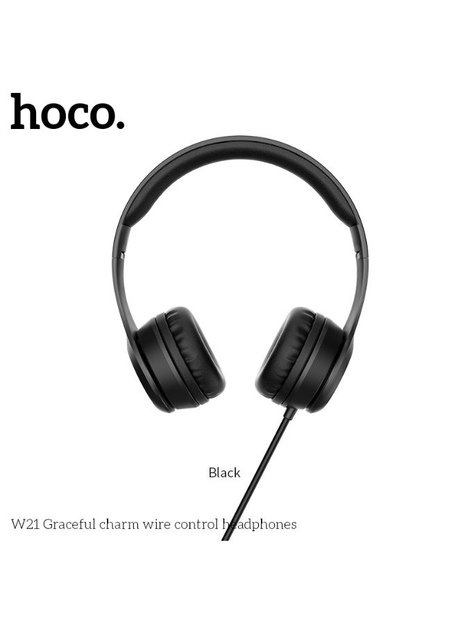 hoco. W21 Graceful charm wire control headphones - Image 1