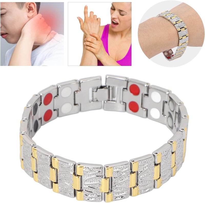 klarako Magnet Therapy Bracelets, Adjustable Improve Sleeping Titanium Steel Magnet Bracelet for Men and Women - Image 5